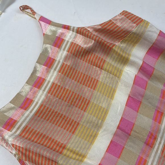Vintage 1990’s Preppy Dress Pink Plaid Sundress Made in USA Cottage L M Mini Hot - Picture 8 of 17